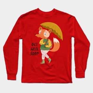 get well soon fox Long Sleeve T-Shirt